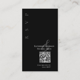 モダンシンプル白黒 – ウェディングRSVP 名刺