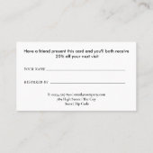 モダンシンプル白黒 紹介カード (裏面)