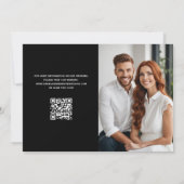 モダンシンプル白黒QRコード写真 セーブザデート (裏面)