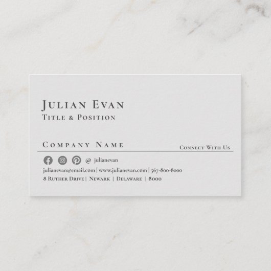 モダンシンプル白黒QRコード 名刺 (裏面)