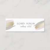 モダンシンプル白、ホイルのブラシストローク スキニー名刺 (正面)