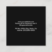 モダンシンプル白・黒の名刺 スクエア名刺 (裏面)