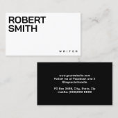 モダンシンプル白・黒の名刺 名刺 (正面/裏面)