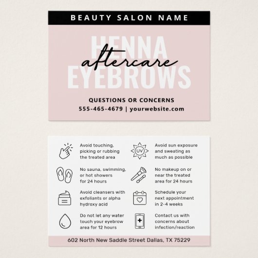 モダンシンプル眉ティントヘンナブローズアフターケア (正面&裏面)