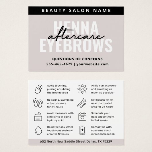 モダンシンプル眉ティントヘンナブローズアフターケア (正面&裏面)