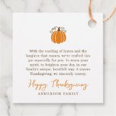 モダンシンプル秋かぼちゃ感謝祭 フェイバータグ (裏面)