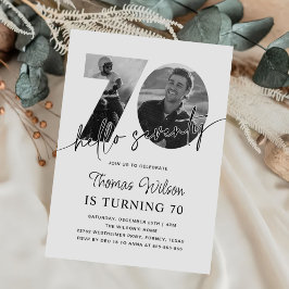 モダンシンプル第70誕生日写真招待状 招待状