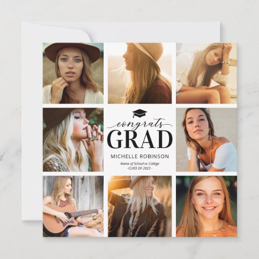 モダンシンプル第8回写真卒業パーティー 招待状 (正面)