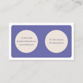 モダンシンプル紫クリームミニマリスト水平 名刺 (裏面)