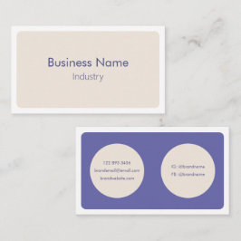 モダンシンプル紫クリームミニマリスト水平 名刺