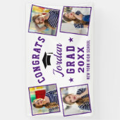 モダンシンプル紫卒業パーティー4 PHOTO 横断幕 (縦)