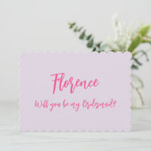 モダンシンプル紫色の花嫁付きカード 招待状 (スタンド正面)