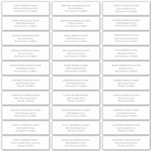 モダンシンプル結婚のゲスト名アドレス シール