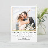 モダンシンプル結婚の写真の金ゴールド サンキューカード (スタンド正面)