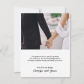 モダンシンプル結婚エレガントScriptのサンキューカード サンキューカード (裏面)