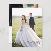 モダンシンプル結婚エレガントScriptのサンキューカード サンキューカード (正面/裏面)