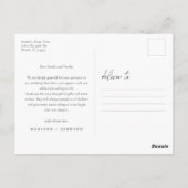 モダンシンプル結婚写真ありがとう ポストカード (裏面)