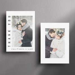 モダンシンプル結婚写真 サンキューカード