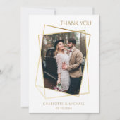 モダンシンプル結婚写真 サンキューカード (正面)