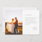 モダンシンプル結婚写真Wノート横 サンキューカード (裏面)