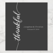 モダンシンプル結婚夫婦の感謝の脚本 ワインラベル (シングルラベル)