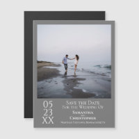 モダンシンプル結婚式の日付を保存フォトグレー