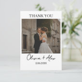 モダンシンプル結婚式サンクスカード 写真入り サンキューカード (スタンド正面)
