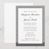 モダンシンプル結婚式招待状 – グレー 招待状 (正面/裏面)