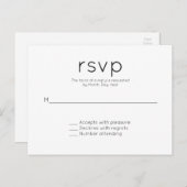 モダンシンプル結婚式RSVP インビテーションポストカード (正面/裏面)