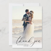 モダンシンプル結婚感謝してい写真は君 サンキューカード (正面)