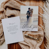モダンシンプル結婚感謝してい写真は君 サンキューカード