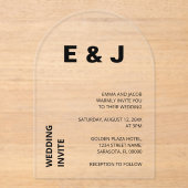 モダンシンプル結婚招待状はっきりした アクリル招待状 (正面)