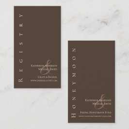 モダンシンプル結婚登録国ブラウン 名刺