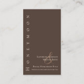 モダンシンプル結婚登録国ブラウン 名刺 (裏面)