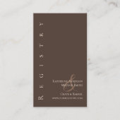 モダンシンプル結婚登録国ブラウン 名刺 (正面)