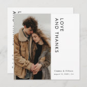 モダンシンプル結婚Photo Cardに感謝 サンキューカード (正面/裏面)