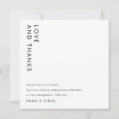 モダンシンプル結婚Photo Cardに感謝 サンキューカード (裏面)