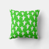 モダンシンプル緑と白の幽霊ハロウィーン クッション (裏面)