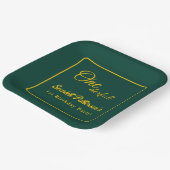 モダンシンプル緑と金ゴールドエレガント1歳 ペーパープレート (傾斜あり)