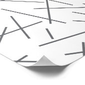 モダンシンプル線，雑雑な図形線パターン ポスター (角)