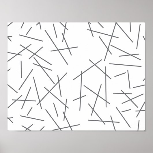 モダンシンプル線，雑雑な図形線パターン ポスター (正面)