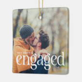 モダンシンプル編集可能カラー婚約した2枚 セラミックオーナメント (左)