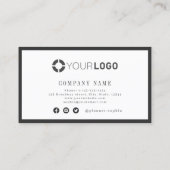 モダンシンプル縁ど炭ブラックプロフェッショナルb 名刺 (裏面)