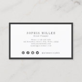 モダンシンプル縁ど炭ブラック会社のロゴ 名刺 (裏面)