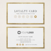 モダンシンプル縁ど金ゴールドロイヤリティカード (正面&裏面)