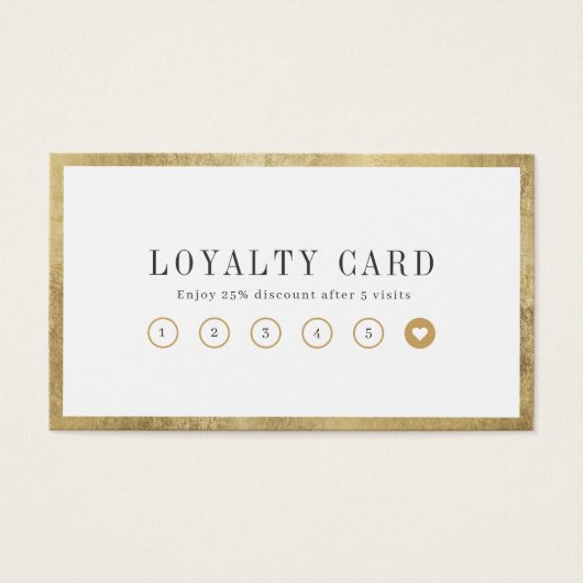 モダンシンプル縁ど金ゴールドロイヤリティカード (正面)