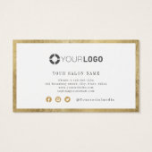 モダンシンプル縁ど金ゴールドロイヤリティカード (裏面)