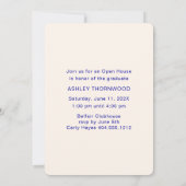 モダンシンプル縦型写真卒業 招待状 (裏面)