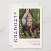 モダンシンプル縦型写真卒業 招待状 (正面)
