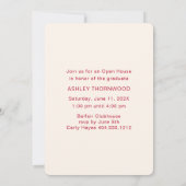 モダンシンプル縦型写真卒業 招待状 (裏面)